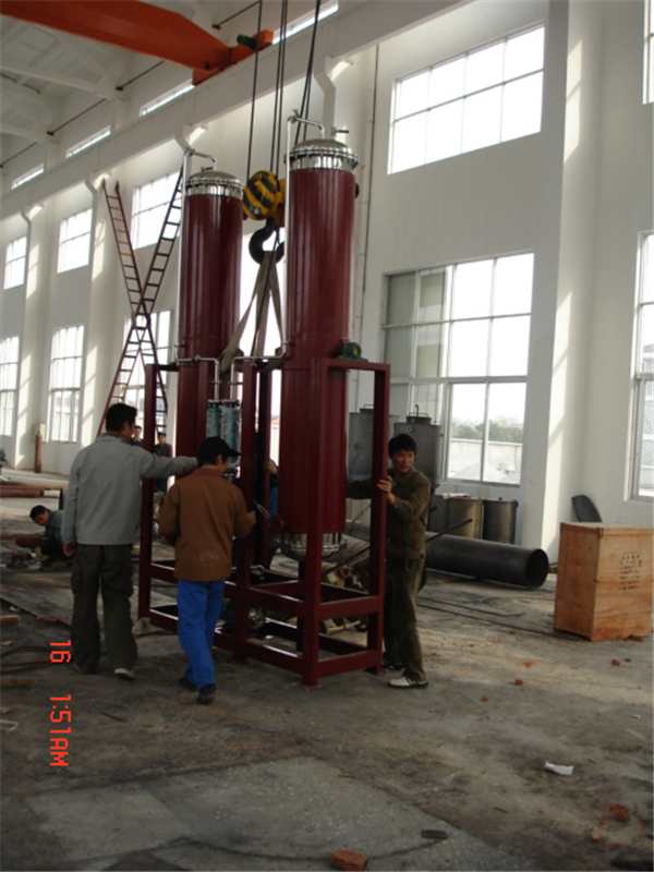 Installation of stainless steel jacket column